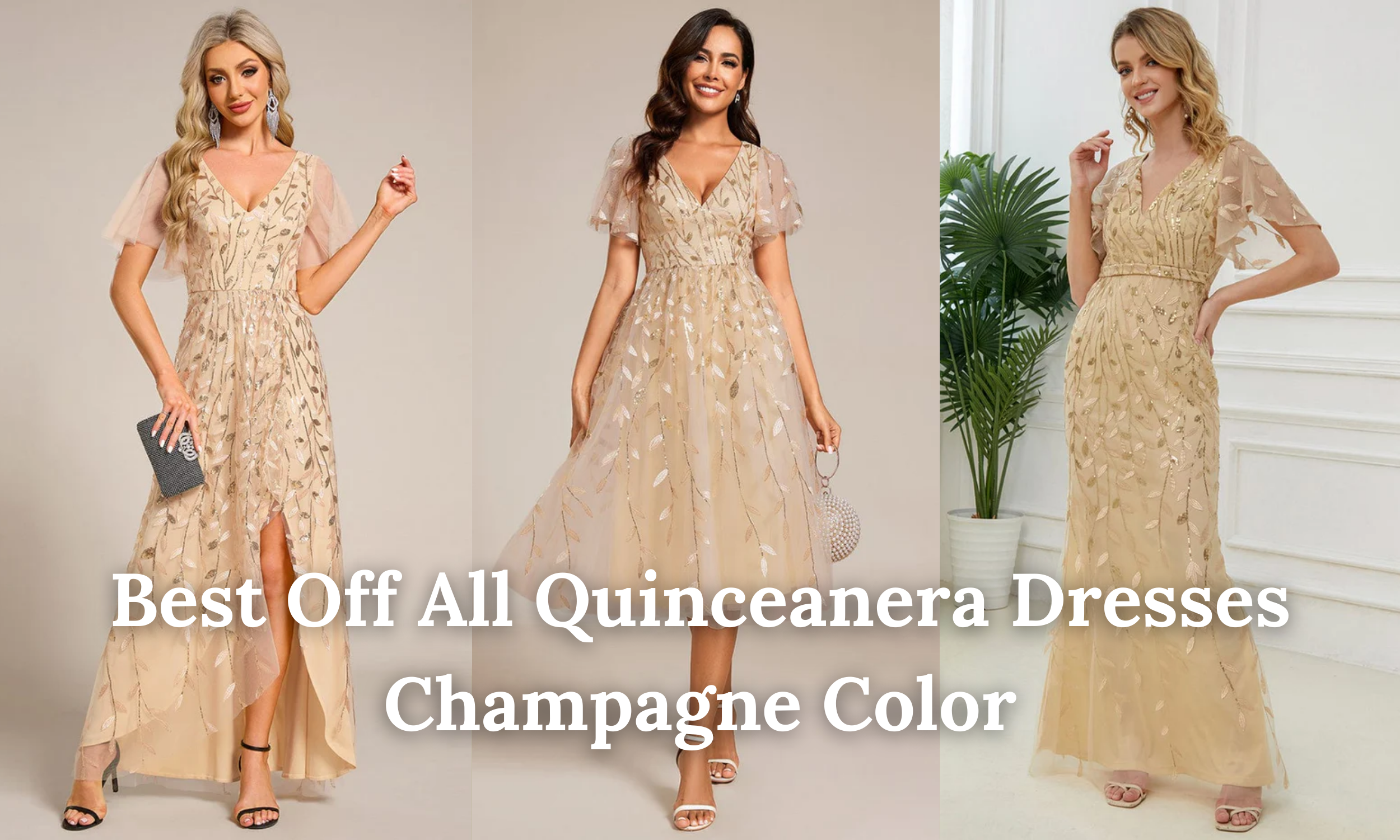 Best Off All Quinceanera Dresses Champagne Color